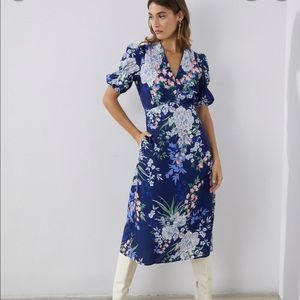 Winter Snow flake Vince Camuto Floral MIDI Dress Size 8